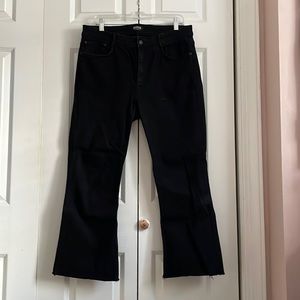 Zara Black Wide Leg Capri Jeans